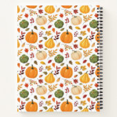 Carnet Citrouilles de récolte et Motif de feuilles d'auto (Dos)