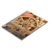 Carnet Citrouilles et Roue de la charrette rurale en bois (Côté gauche)