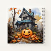 Carnet Citrouilles Orange D'Halloween Devant La Maison (Dos)
