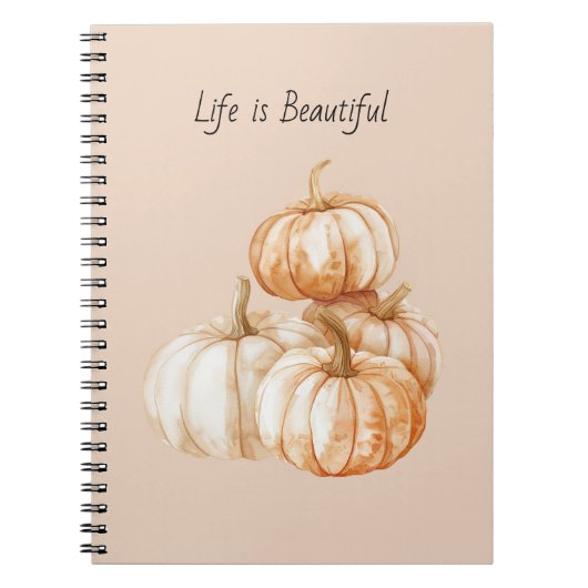 Carnet Citrouilles oranges blanches (Devant)