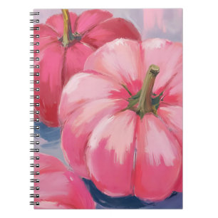 Carnet Citrouilles roses jolies aquarelle