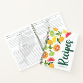 Carnet Citrus blanc Citron orange Motif Nom Recettes (Intérieur)
