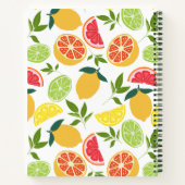 Carnet Citrus blanc Citron orange Motif Nom Recettes (Dos)