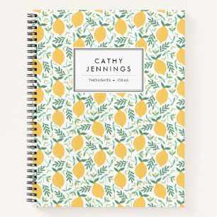 Carnet Citrus citron rustique Jaune Feuille de verdure es