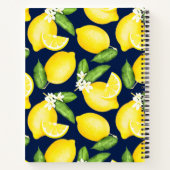 Carnet Citrus Citrus Citron Motif botanique bleu marine (Dos)