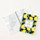 Carnet Citrus Citrus Citron Motif botanique bleu marine (Intérieur)