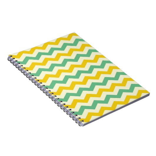 Carnet Citrus et Lime Chevron Zigzags Jaune Vert (Côté Droit)