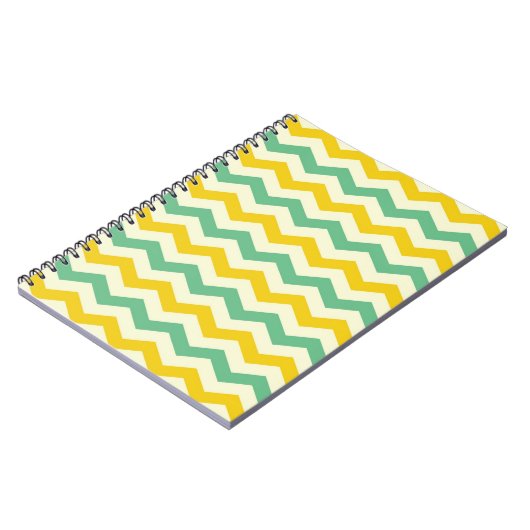 Carnet Citrus et Lime Chevron Zigzags Jaune Vert (Côté gauche)