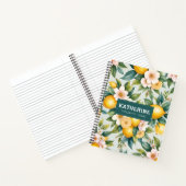 Carnet Citrus floral citron idées de nom personnalisées (Intérieur)