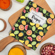 Citrus noir Citron orange Motif Recettes de la fam