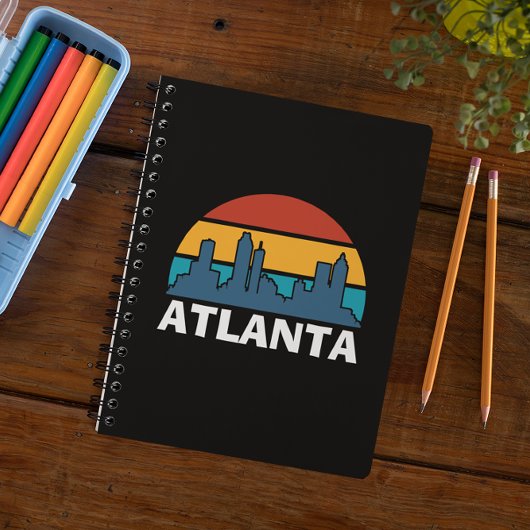 Carnet Cityscape Atlanta Georgia Vintage Sunset