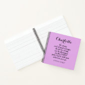 Carnet Clair Violet Courage Bible Verse Nom personnalisé (Intérieur)