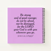 Carnet Clair Violet Courage Bible Verse Nom personnalisé (Dos)