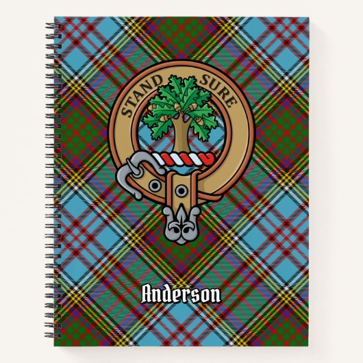 Carnet Clan Anderson Crest sur Tartan (Devant)