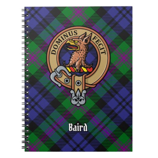 Carnet Clan Baird Crest sur Tartan (Devant)