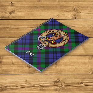Carnet Clan Baird Crest sur Tartan