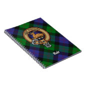 Carnet Clan Blair Crest sur Tartan (Côté Droit)