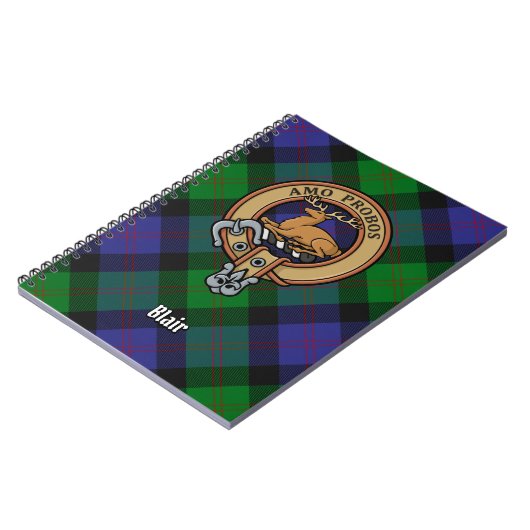 Carnet Clan Blair Crest sur Tartan (Côté gauche)