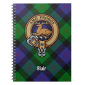 Carnet Clan Blair Crest sur Tartan (Devant)