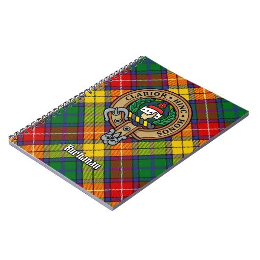 Carnet Clan Buchanan Crest sur Tartan (Côté gauche)