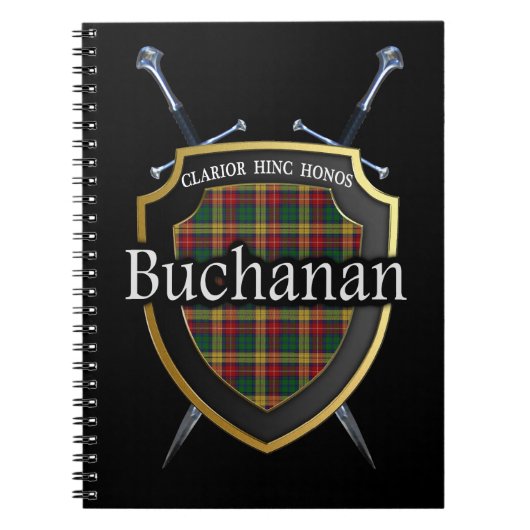 Carnet Clan Buchanan Tartan Shield & Swords (Devant)