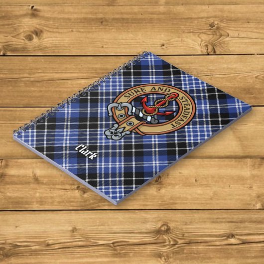 Carnet Clan Clark Crest sur Tartan