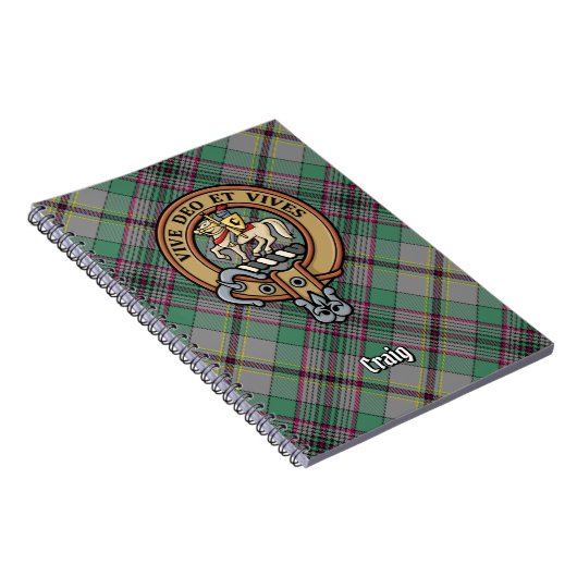 Carnet Clan Craig Crest sur Tartan (Côté Droit)