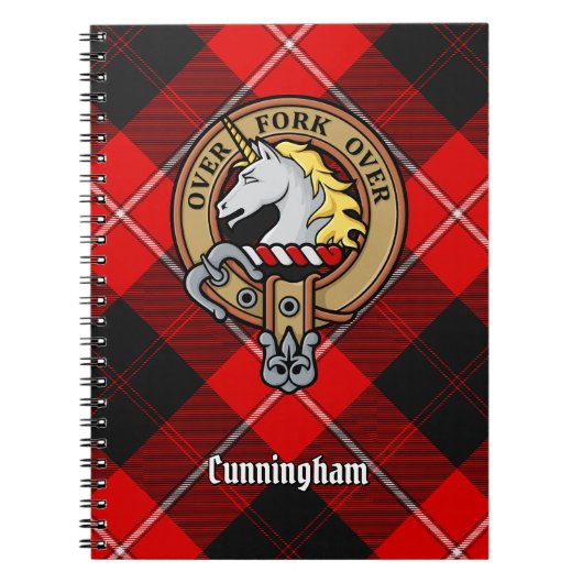 Carnet Clan Cunningham Crest sur Tartan (Devant)