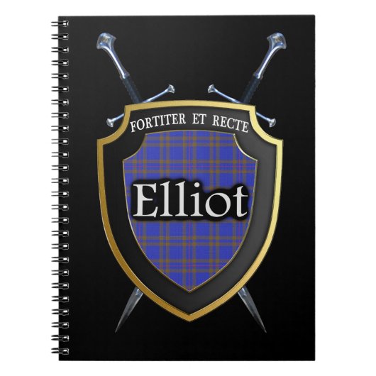 Carnet Clan Elliot Tartan Shield & Swords (Devant)
