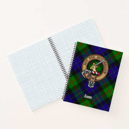 Carnet Clan Gunn Crest sur Tartan (Intérieur)