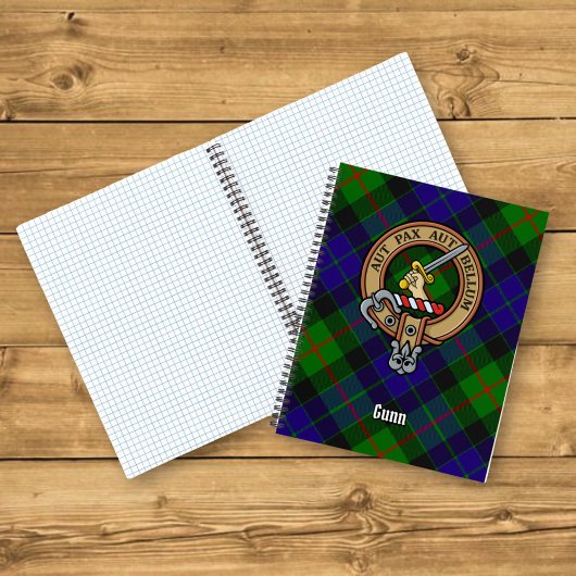 Carnet Clan Gunn Crest sur Tartan