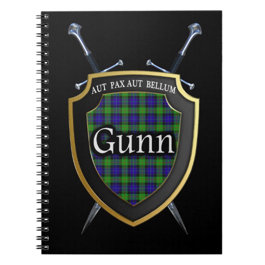Carnet Clan Gunn Tartan Shield & Swords (Devant)