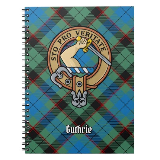 Carnet Clan Guthrie Crest sur Tartan (Devant)