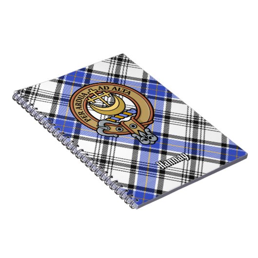 Carnet Clan Hannay Crest sur Tartan (Côté Droit)
