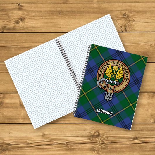 Carnet Clan Johnston Crest sur Tartan