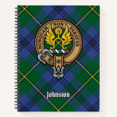 Carnet Clan Johnston Crest sur Tartan (Devant)