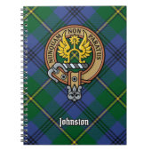 Carnet Clan Johnston Crest sur Tartan (Devant)