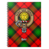 Carnet Clan Kerr Crest sur Tartan (Devant)
