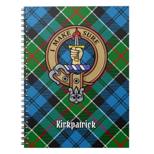Carnet Clan Kirkpatrick Crest sur Tartan (Devant)