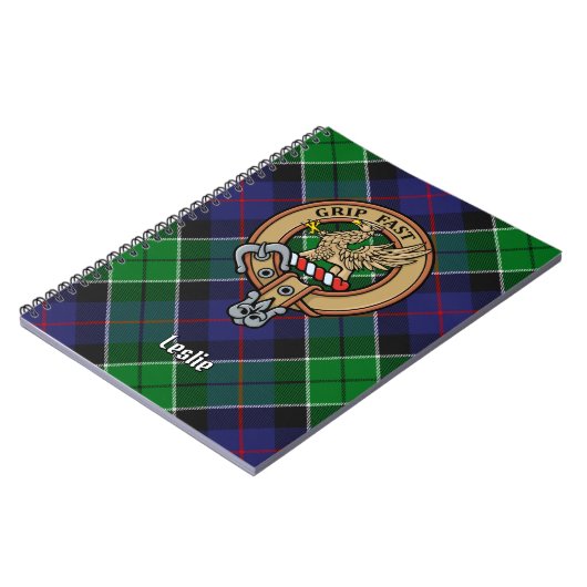 Carnet Clan Leslie Crest sur la chasse Tartan (Côté gauche)