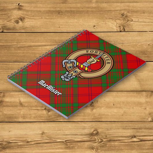 Carnet Clan MacAlister de Glenbarr Crest sur Tartan
