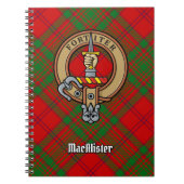 Carnet Clan MacAlister de Glenbarr Crest sur Tartan (Devant)