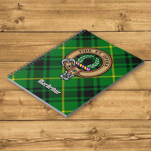 Carnet Clan MacArthur Crest sur Tartan