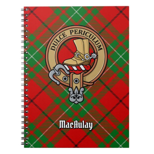 Carnet Clan MacAulay Crest sur Tartan (Devant)
