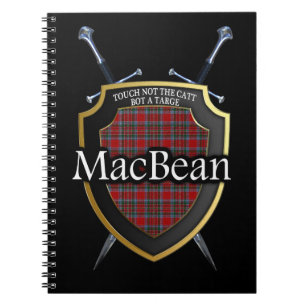 Carnet Clan MacBean Tartan Shield & Swords
