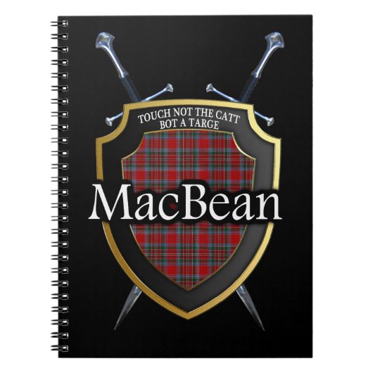 Carnet Clan MacBean Tartan Shield & Swords (Devant)