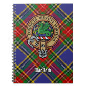 Carnet Clan MacBeth Crest sur Tartan (Devant)