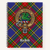 Carnet Clan MacBeth Crest sur Tartan (Devant)