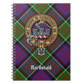 Carnet Clan MacDonald de Clanranald Crest sur Tartan (Devant)