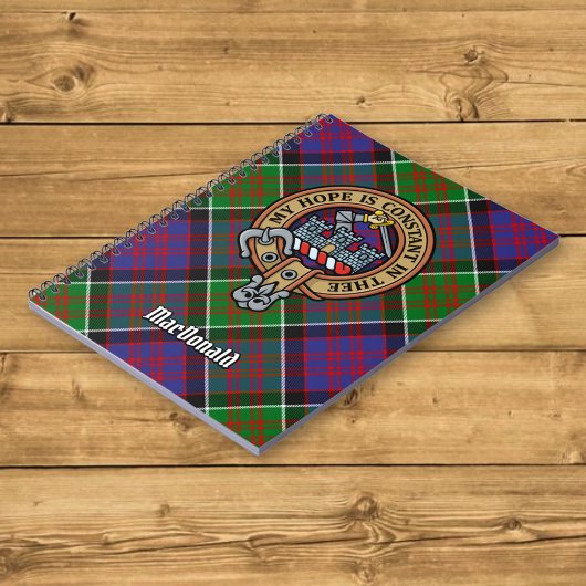 Carnet Clan MacDonald de Clanranald Crest sur Tartan